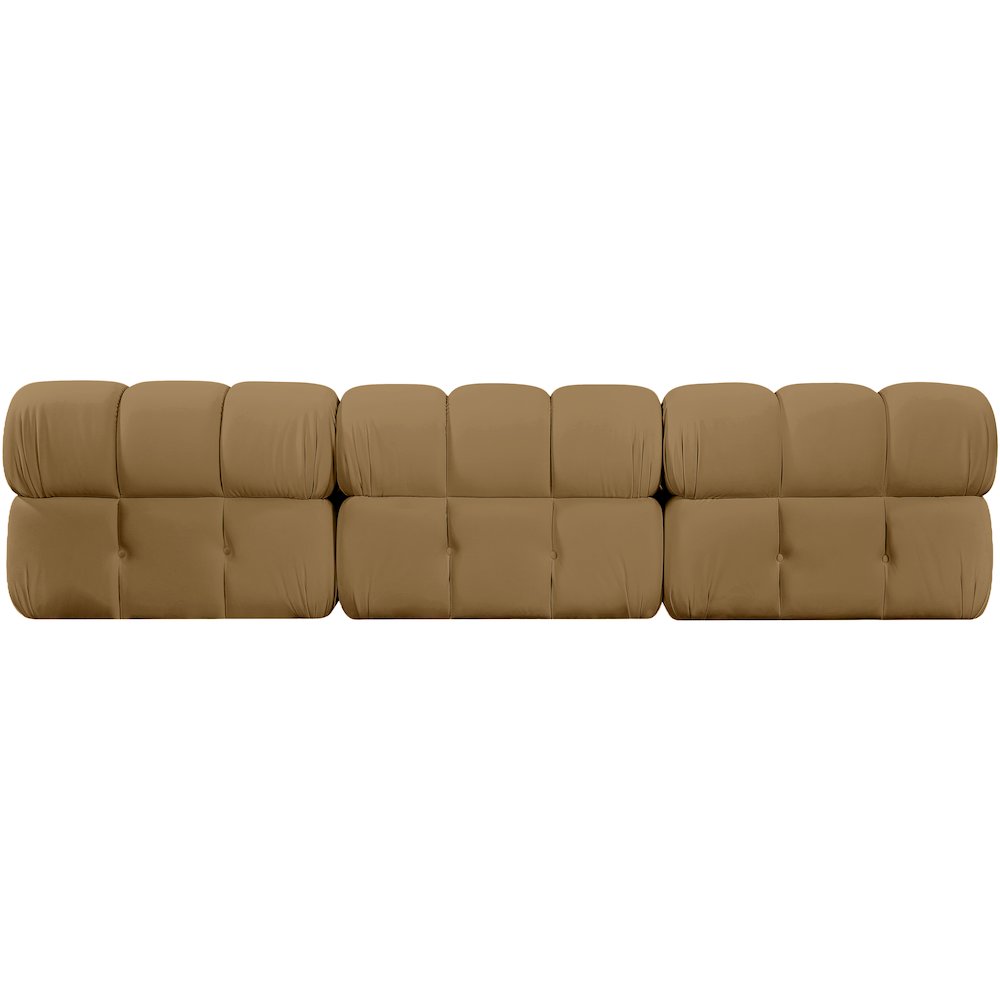 Orin Saddle Velvet Performance Fabric Upholstered 3 pc. Modular Sofa