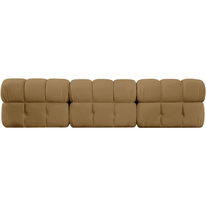 Orin Saddle Velvet Performance Fabric Upholstered 3 pc. Modular Sofa