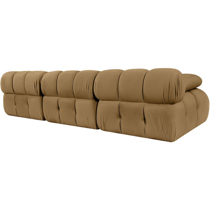 Orin Saddle Velvet Performance Fabric Upholstered 3 pc. Modular Sofa
