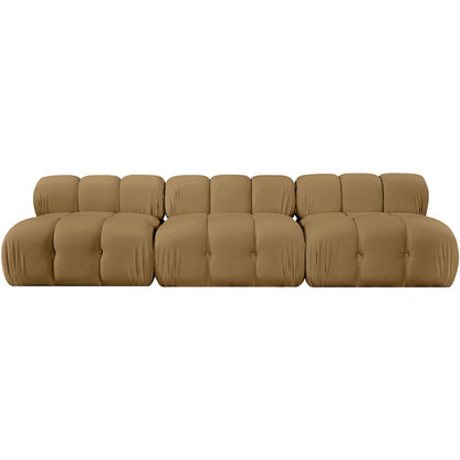 Orin Saddle Velvet Performance Fabric Upholstered 3 pc. Modular Sofa