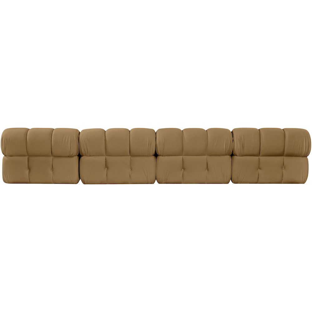 Orin Saddle Velvet Performance Fabric Upholstered 4 pc. Modular Sofa