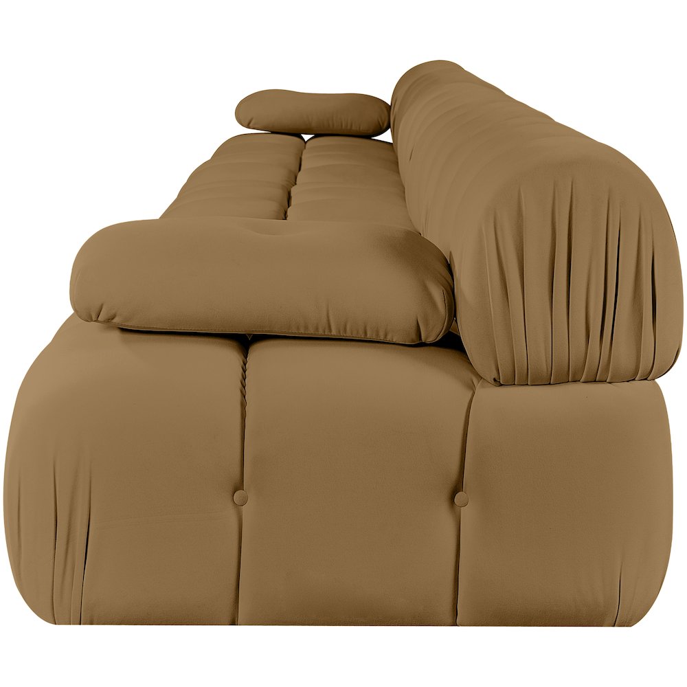 Orin Saddle Velvet Performance Fabric Upholstered 5 pc. Modular Sofa