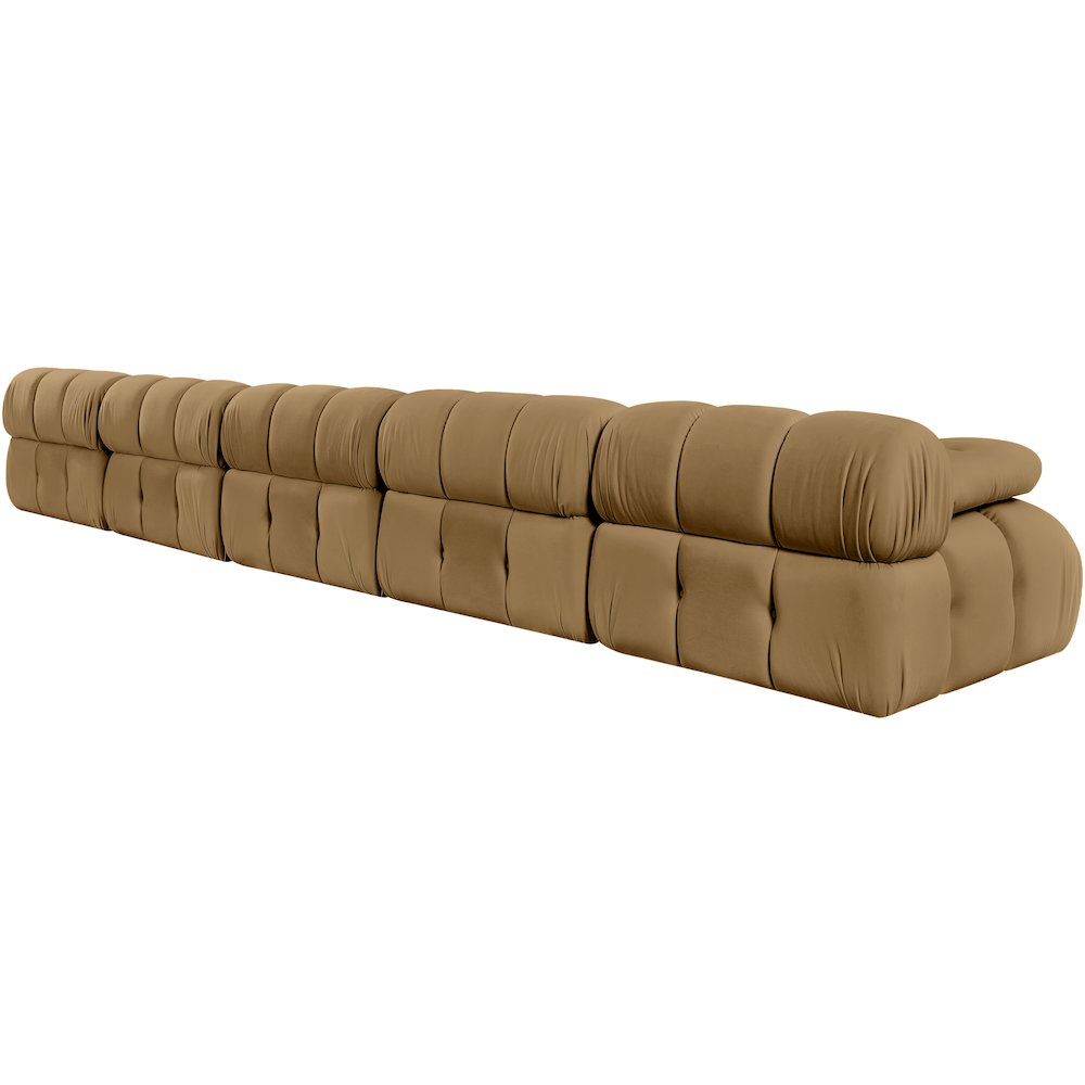 Orin Saddle Velvet Performance Fabric Upholstered 5 pc. Modular Sofa