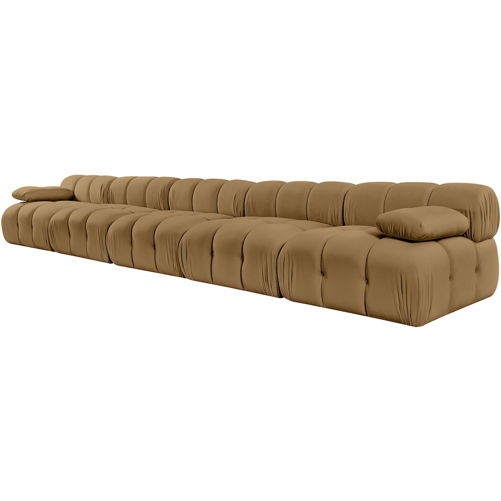 Orin Saddle Velvet Performance Fabric Upholstered 5 pc. Modular Sofa