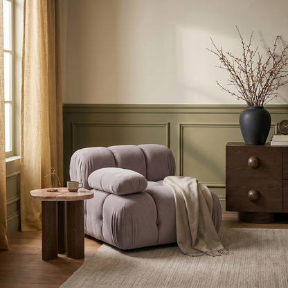 Orin Taupe Velvet Performance Fabric Upholstered Modular Chair