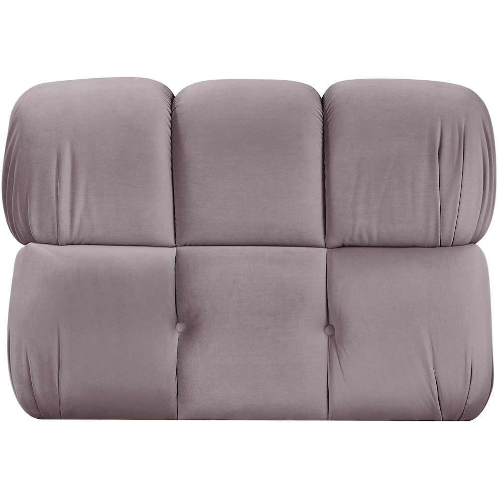 Orin Taupe Velvet Performance Fabric Upholstered Modular Chair
