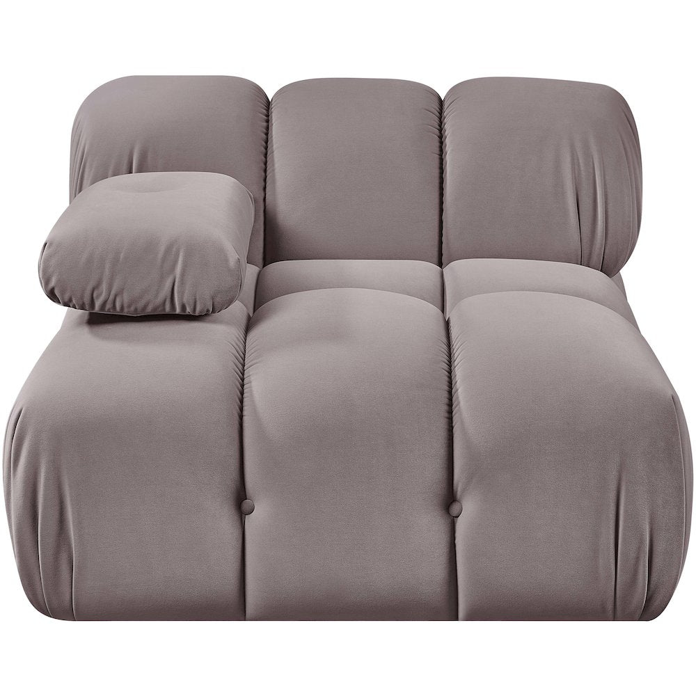 Orin Taupe Velvet Performance Fabric Upholstered Modular Chair