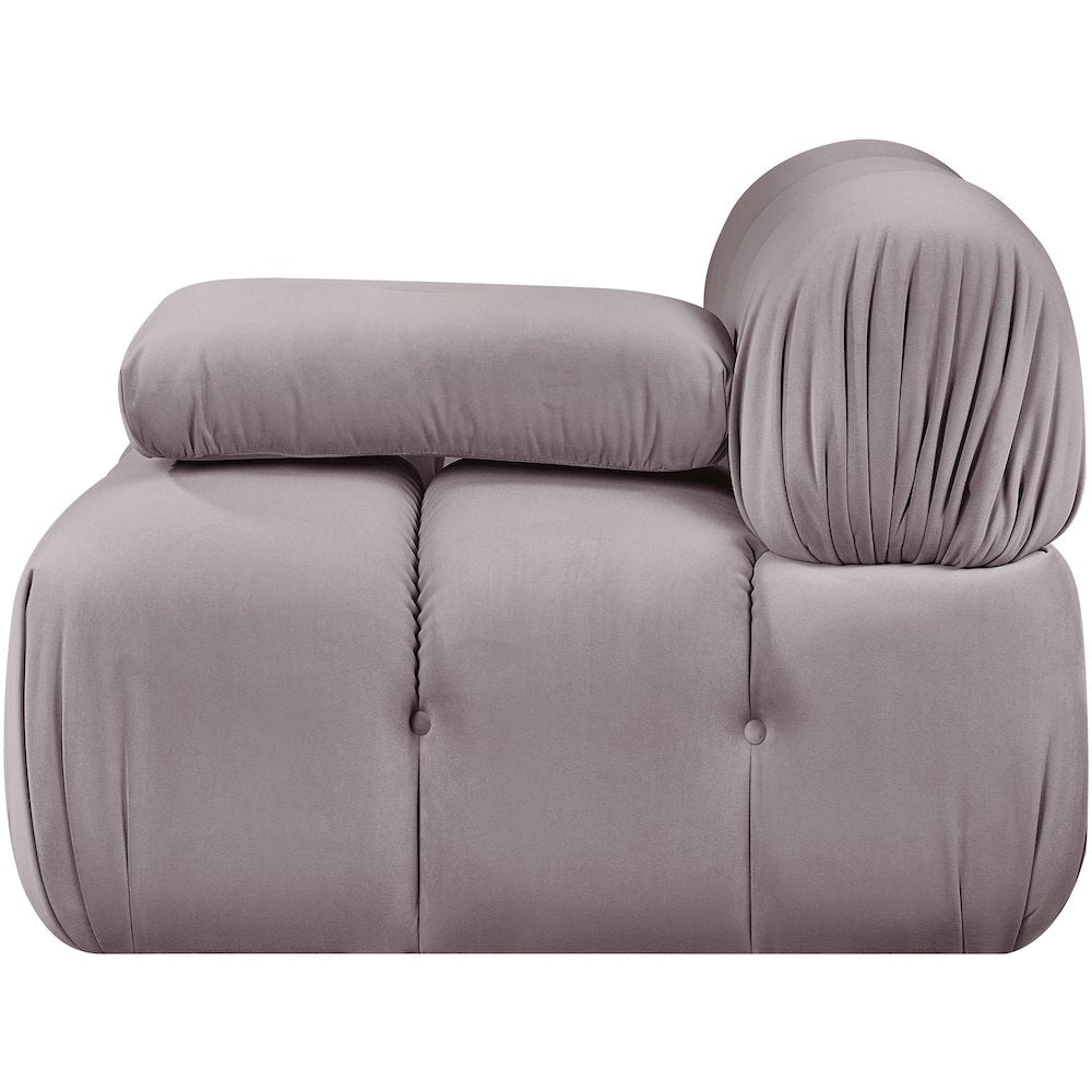 Orin Taupe Velvet Performance Fabric Upholstered Modular Chair