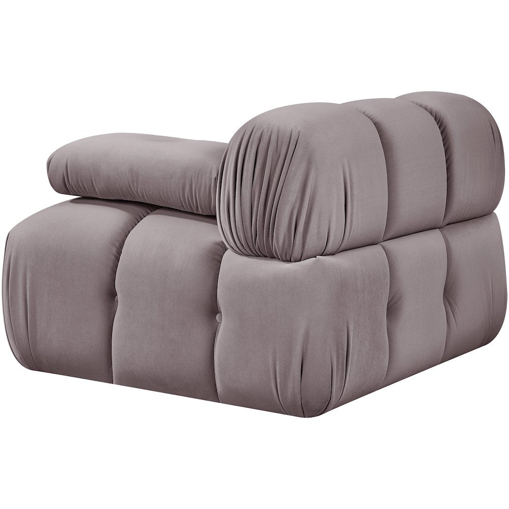 Orin Taupe Velvet Performance Fabric Upholstered Modular Chair
