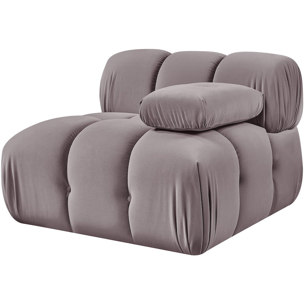 Orin Taupe Velvet Performance Fabric Upholstered Modular Chair