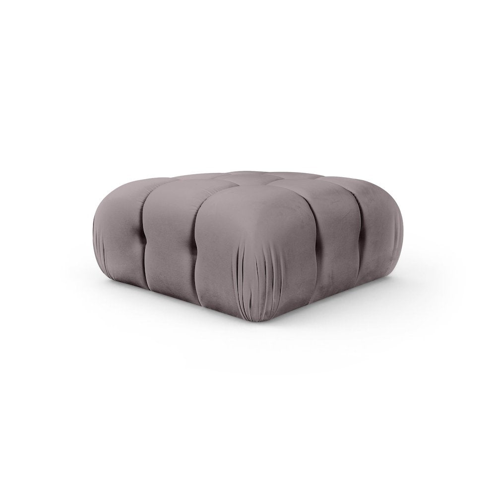 Orin Taupe Velvet Performance Fabric Upholstered Modular Ottoman