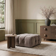 Orin Taupe Velvet Performance Fabric Upholstered Modular Ottoman