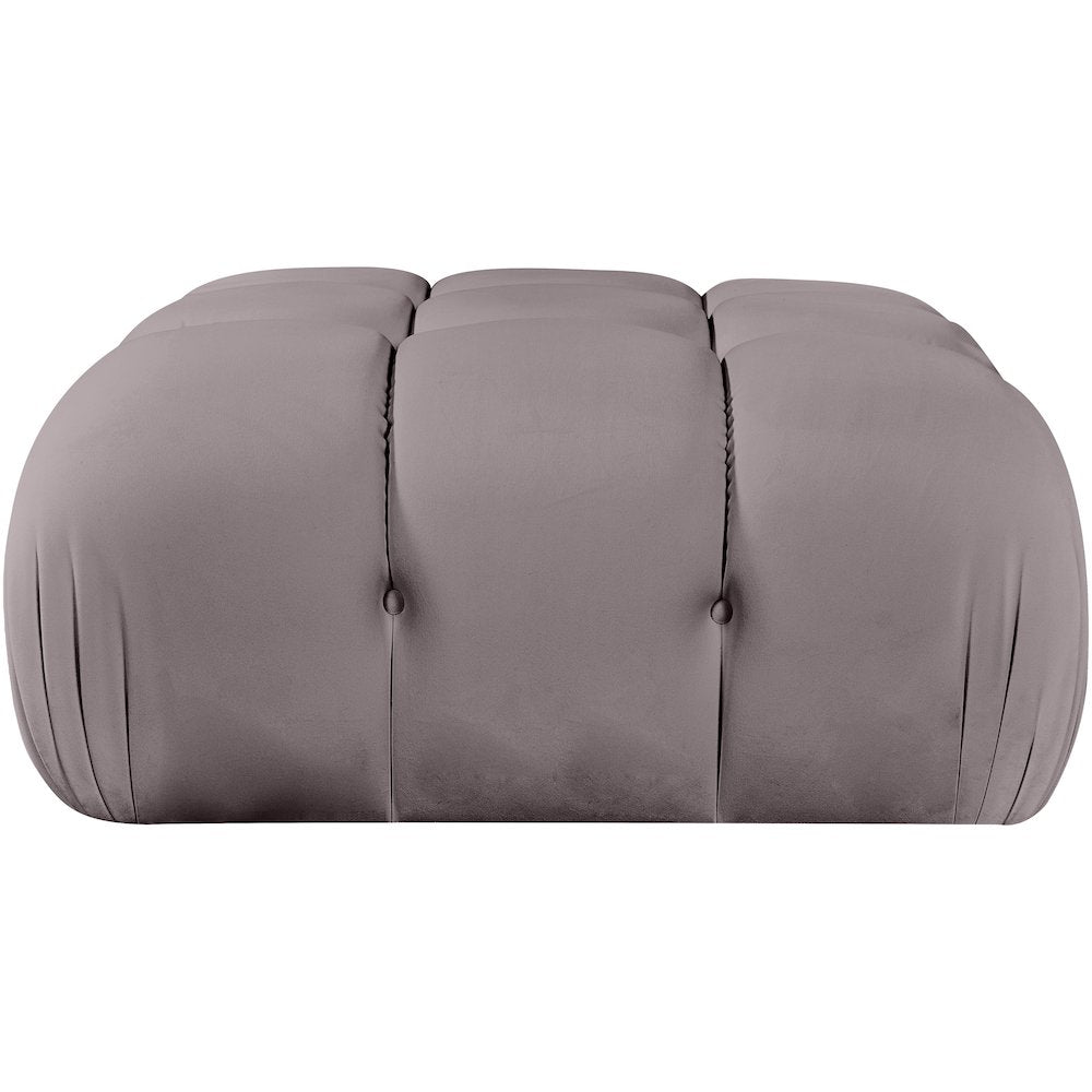 Orin Taupe Velvet Performance Fabric Upholstered Modular Ottoman