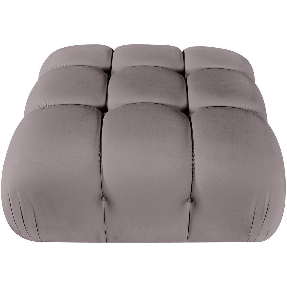 Orin Taupe Velvet Performance Fabric Upholstered Modular Ottoman