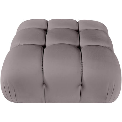 Orin Taupe Velvet Performance Fabric Upholstered Modular Ottoman
