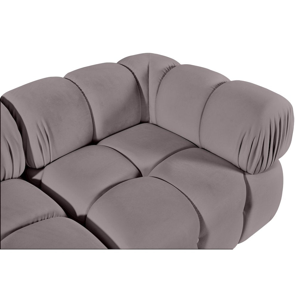 Orin Taupe Velvet Performance Fabric Upholstered 2 pc. Modular Sofa