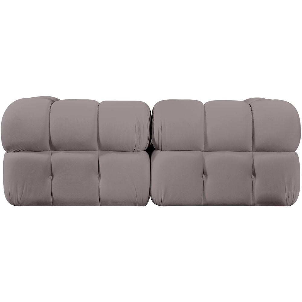 Orin Taupe Velvet Performance Fabric Upholstered 2 pc. Modular Sofa