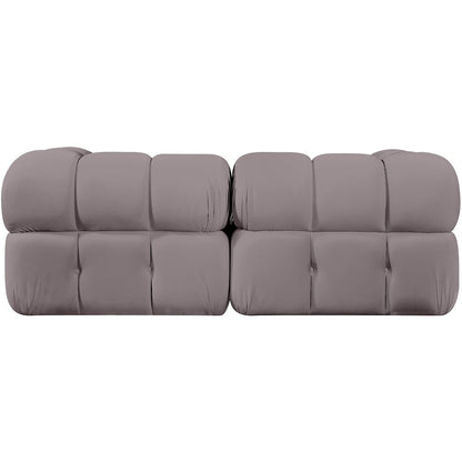 Orin Taupe Velvet Performance Fabric Upholstered 2 pc. Modular Sofa