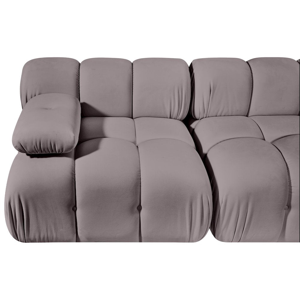 Orin Taupe Velvet Performance Fabric Upholstered 2 pc. Modular Sofa