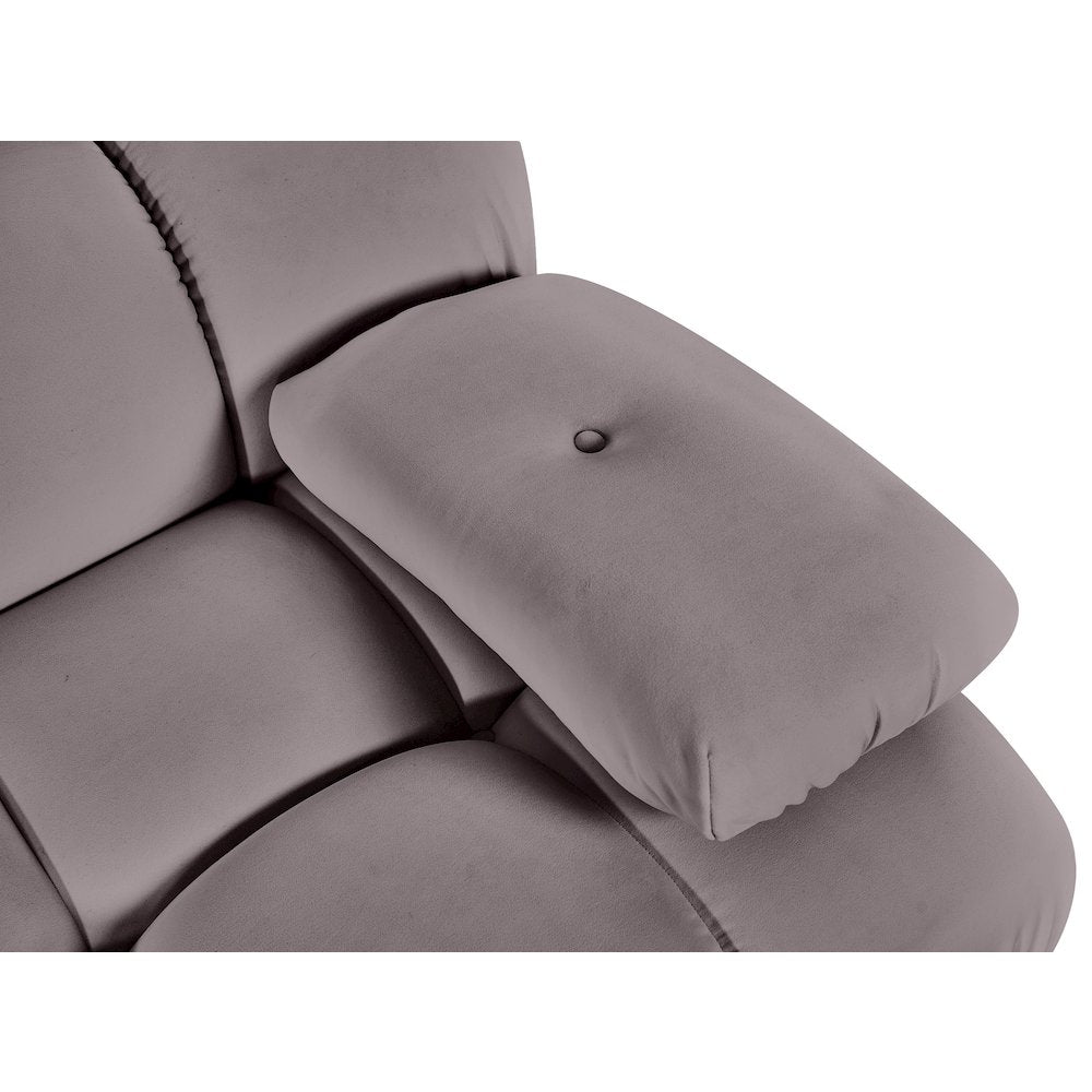 Orin Taupe Velvet Performance Fabric Upholstered 2 pc. Modular Sofa