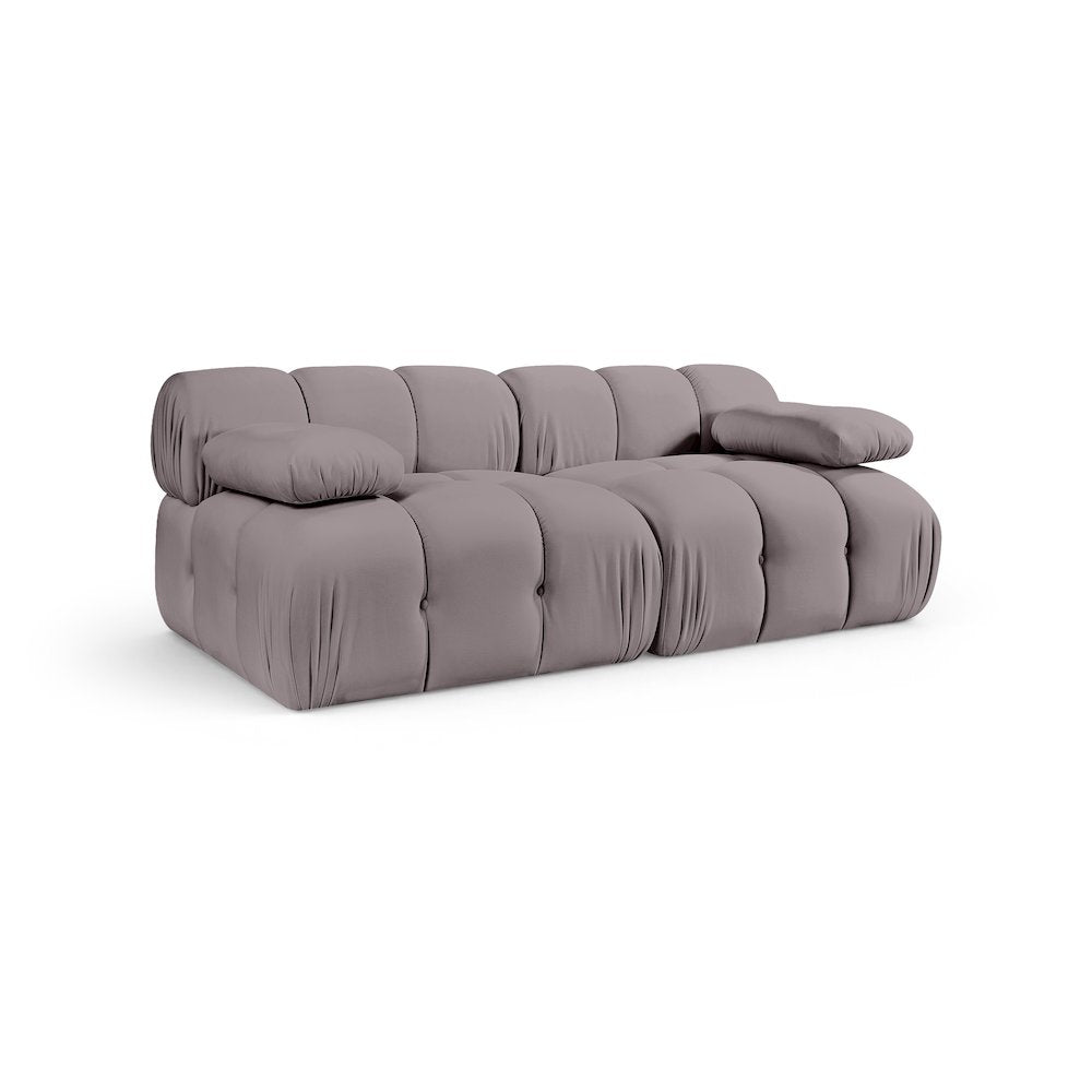 Orin Taupe Velvet Performance Fabric Upholstered 2 pc. Modular Sofa