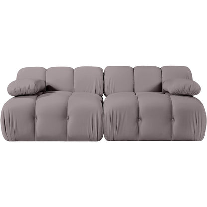Orin Taupe Velvet Performance Fabric Upholstered 2 pc. Modular Sofa