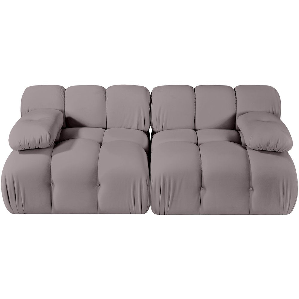 Orin Taupe Velvet Performance Fabric Upholstered 2 pc. Modular Sofa