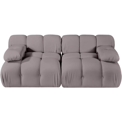 Orin Taupe Velvet Performance Fabric Upholstered 2 pc. Modular Sofa