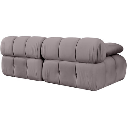 Orin Taupe Velvet Performance Fabric Upholstered 2 pc. Modular Sofa