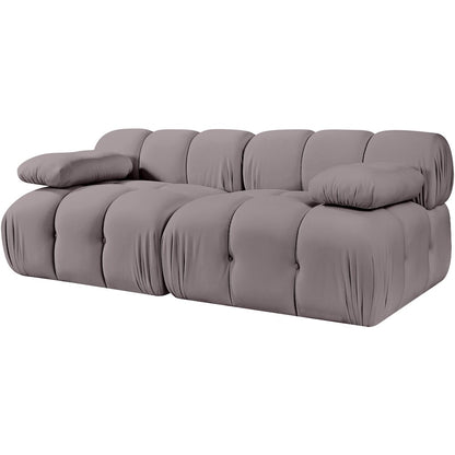 Orin Taupe Velvet Performance Fabric Upholstered 2 pc. Modular Sofa