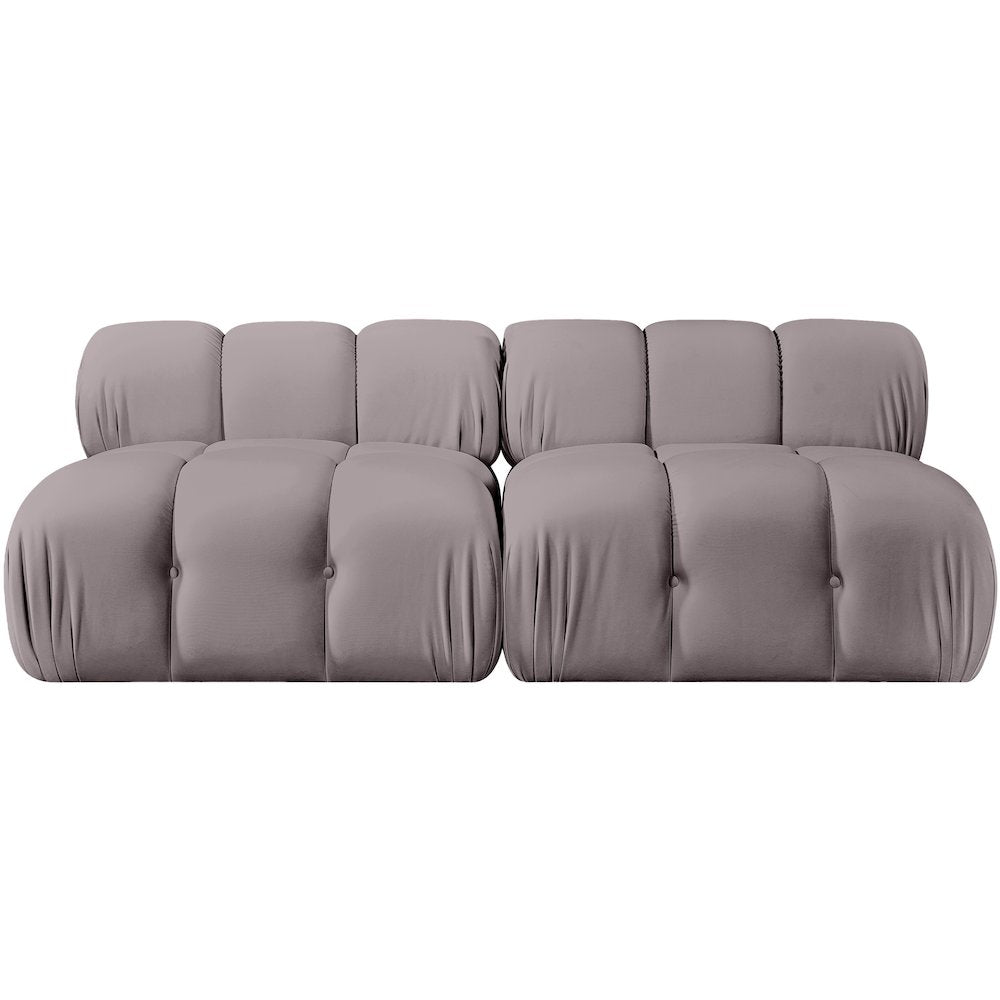 Orin Taupe Velvet Performance Fabric Upholstered 2 pc. Modular Sofa