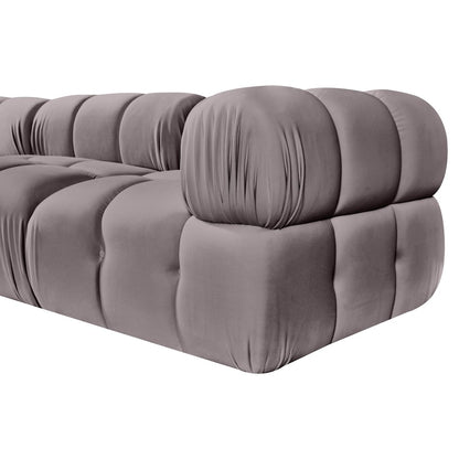 Orin Taupe Velvet Performance Fabric Upholstered 3 pc. Modular Sofa