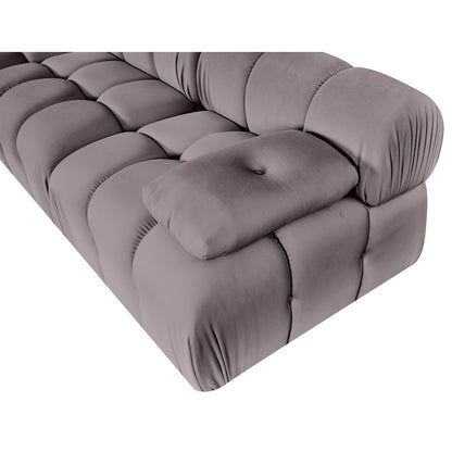 Orin Taupe Velvet Performance Fabric Upholstered 3 pc. Modular Sofa