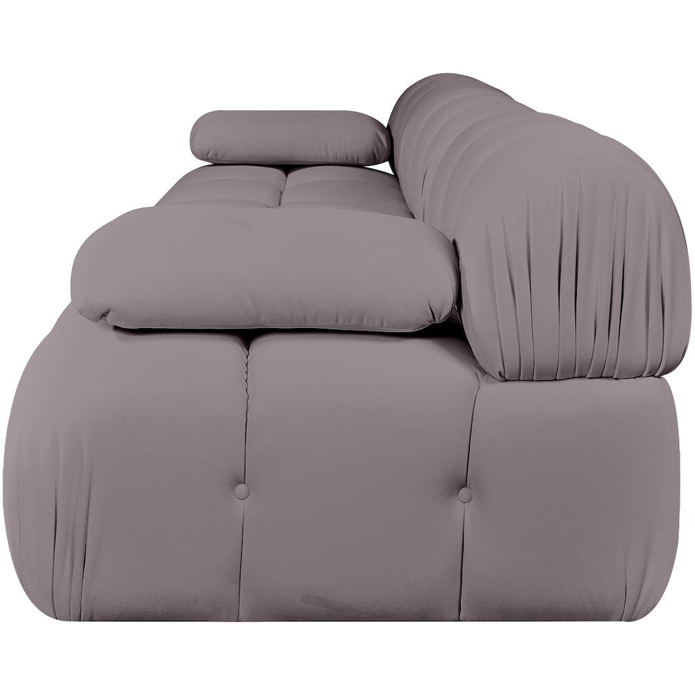 Orin Taupe Velvet Performance Fabric Upholstered 3 pc. Modular Sofa