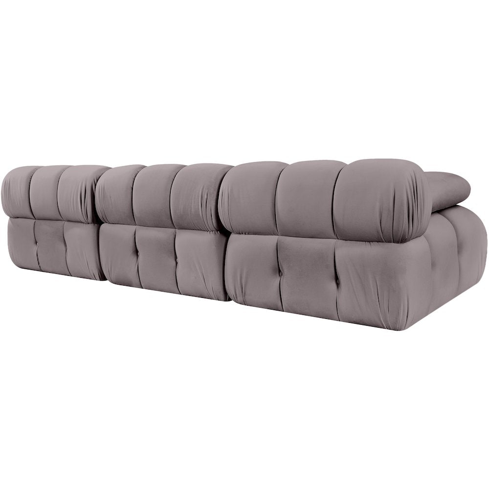 Orin Taupe Velvet Performance Fabric Upholstered 3 pc. Modular Sofa