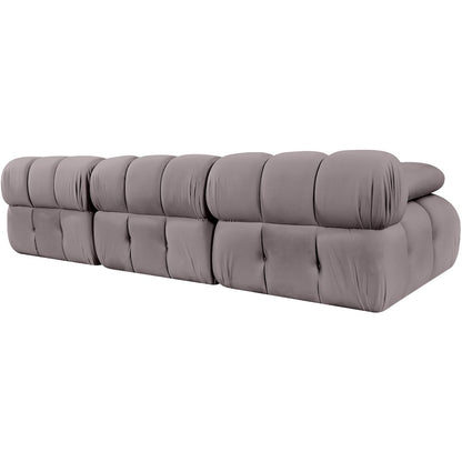 Orin Taupe Velvet Performance Fabric Upholstered 3 pc. Modular Sofa