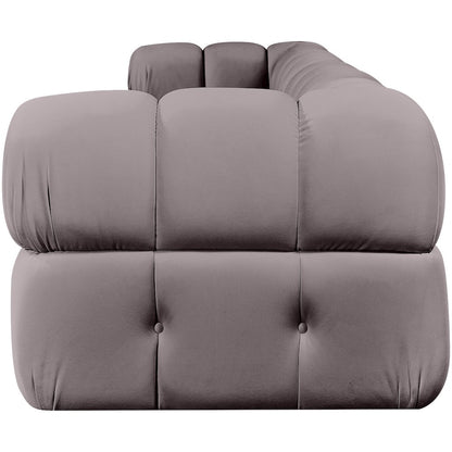 Orin Taupe Velvet Performance Fabric Upholstered 4 pc. Modular Sofa