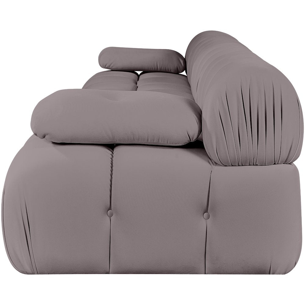 Orin Taupe Velvet Performance Fabric Upholstered 4 pc. Modular Sofa
