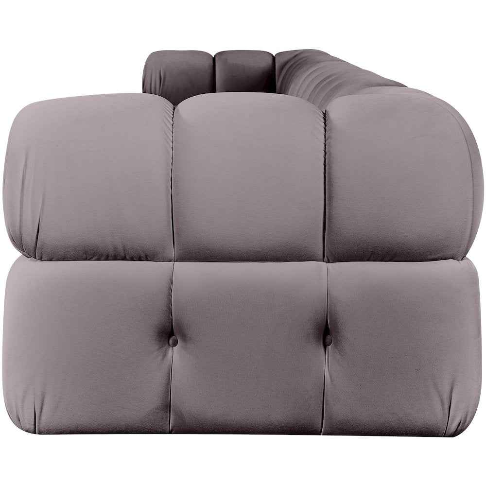 Orin Taupe Velvet Performance Fabric Upholstered 5 pc. Modular Sofa