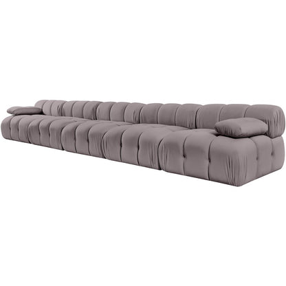 Orin Taupe Velvet Performance Fabric Upholstered 5 pc. Modular Sofa