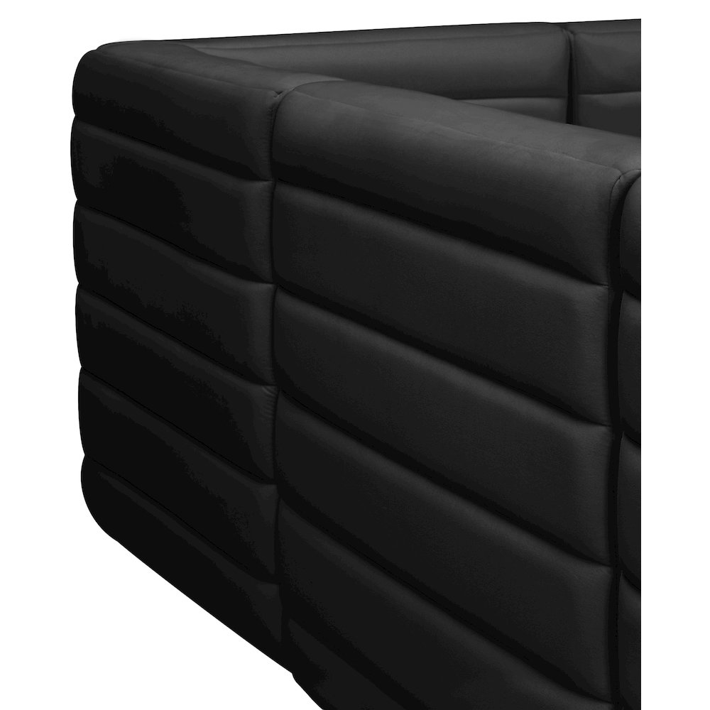Quincy Black Velvet Modular Armless Chair
