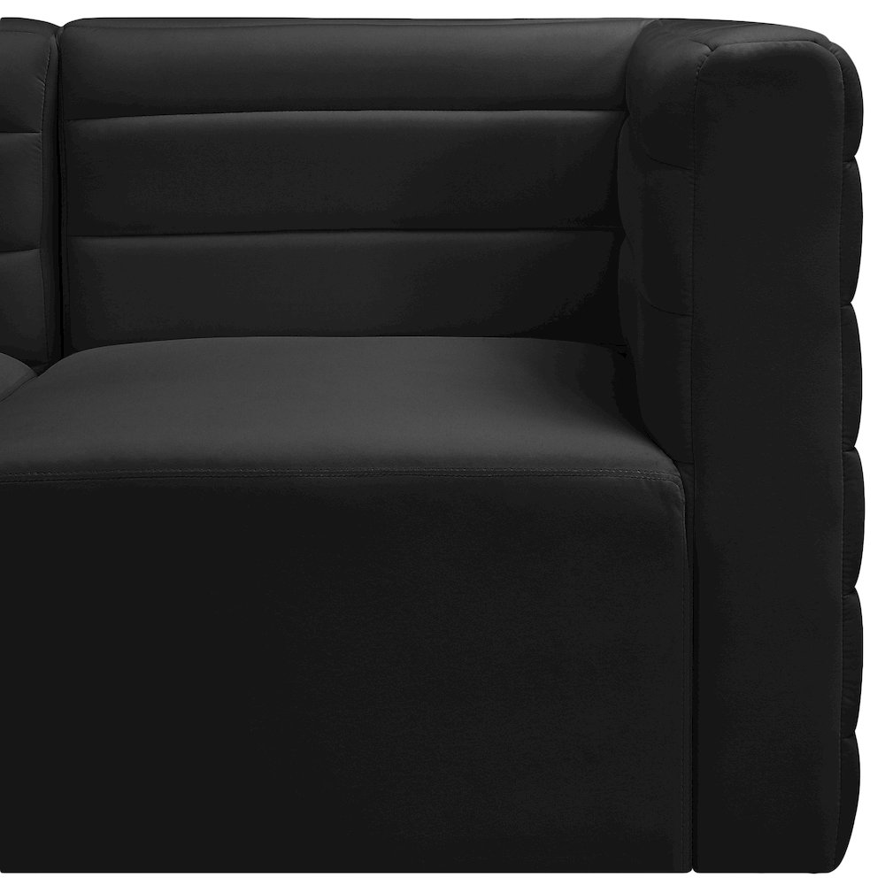 Quincy Black Velvet Modular Armless Chair
