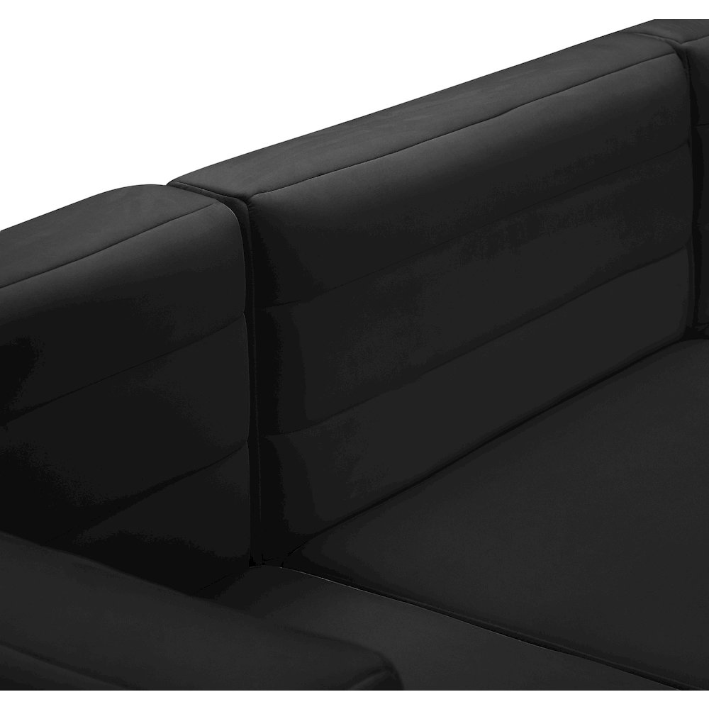 Quincy Black Velvet Modular Armless Chair