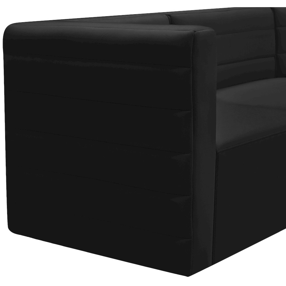 Quincy Black Velvet Modular Armless Chair