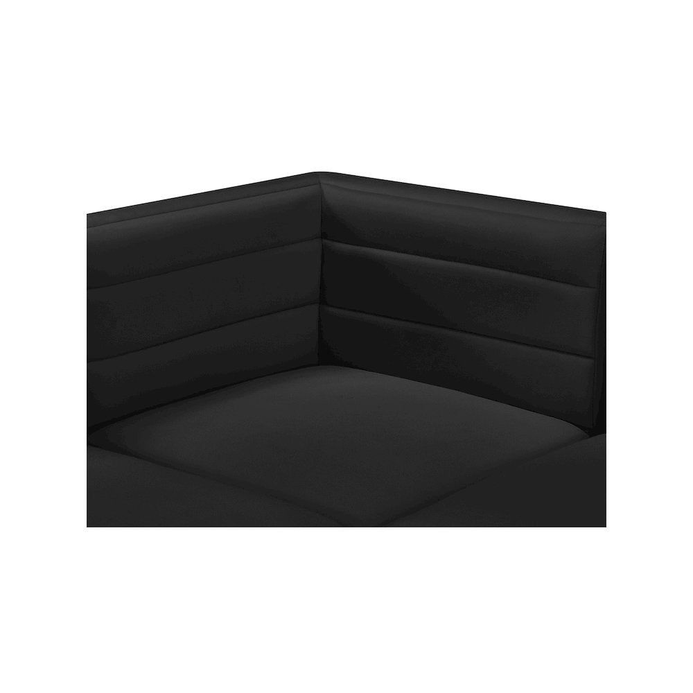Quincy Black Velvet Modular Armless Chair