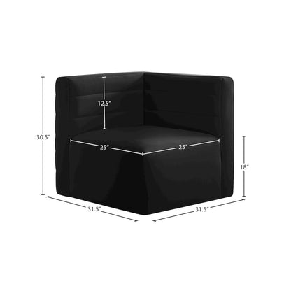 Quincy Black Velvet Modular Corner Chair