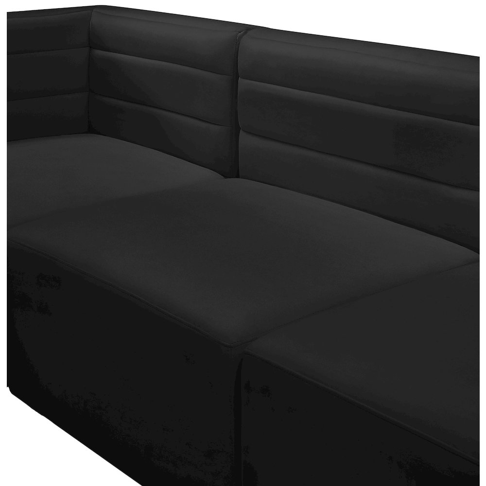 Quincy Black Velvet Modular Corner Chair