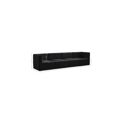 Quincy Black Velvet Modular Sofa
