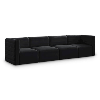 Quincy Black Velvet Modular Sofa