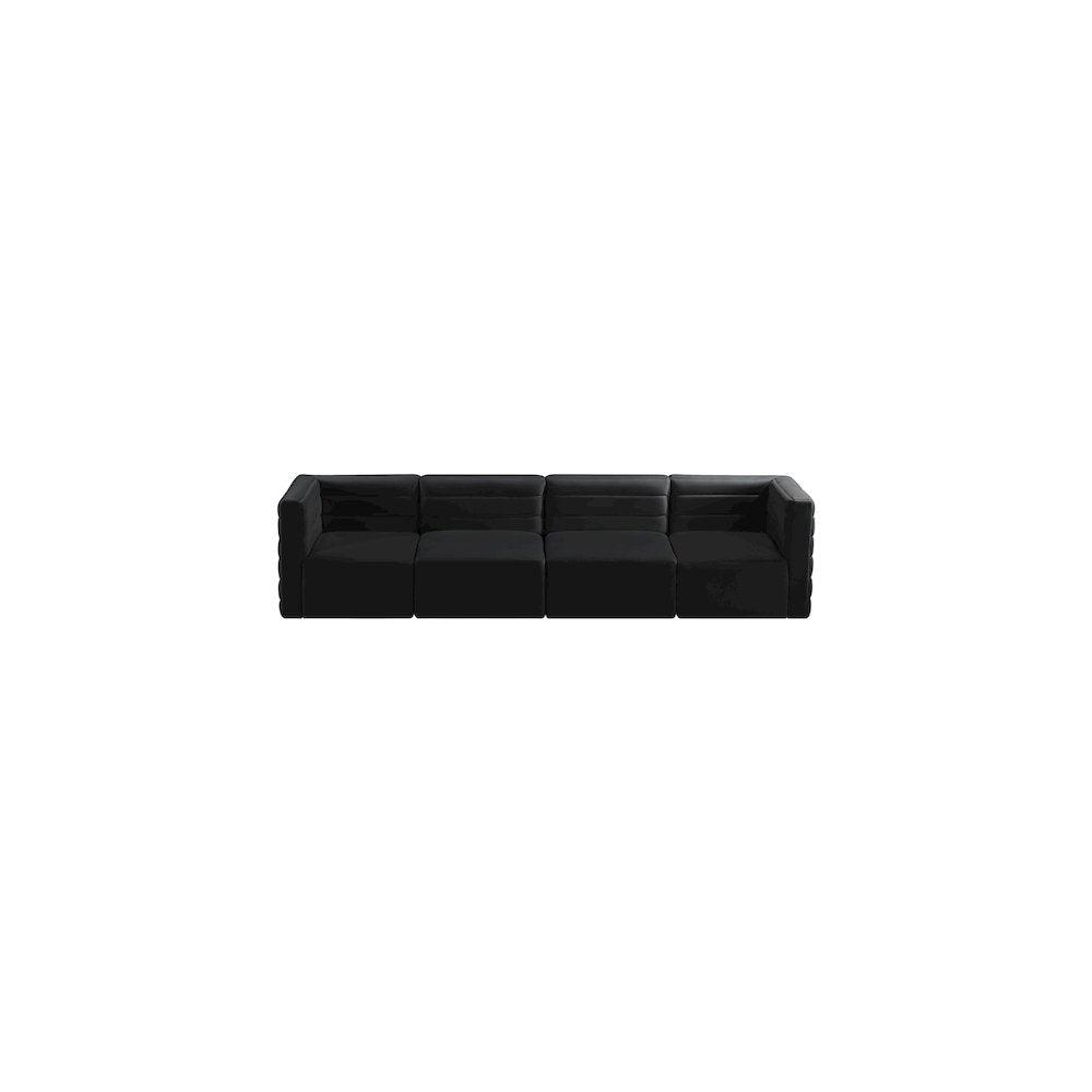 Quincy Black Velvet Modular Sofa